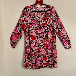 Escapada Living abstract floral dress with cute sleeve details.